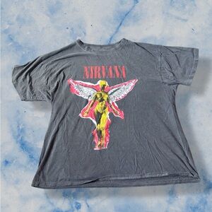 Gray Nirvana Graphic T-Shirt